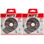 2x MPT Diamond Disc 125mm x22mm Turbo Tile Cutting Blade Wheel