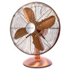 Heller Desk Fan 30cm Retro Copper Finish 3 Speed Tilt & Oscillating Cool Air