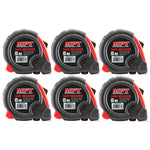 6x Tape Measure 8m PRO MPT Metric Imperial Trade Quality Ergo Heavy Duty 8Mtr