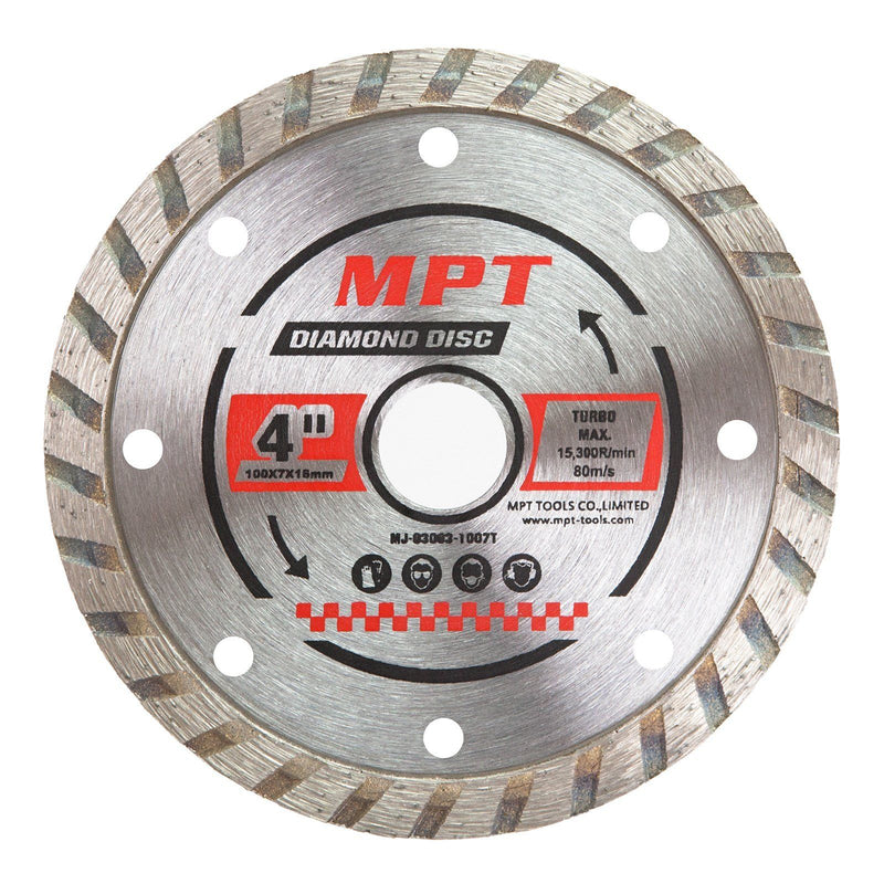3x MPT Diamond Discs 100mm x16mm Turbo Tile Cutting Blade Wheels
