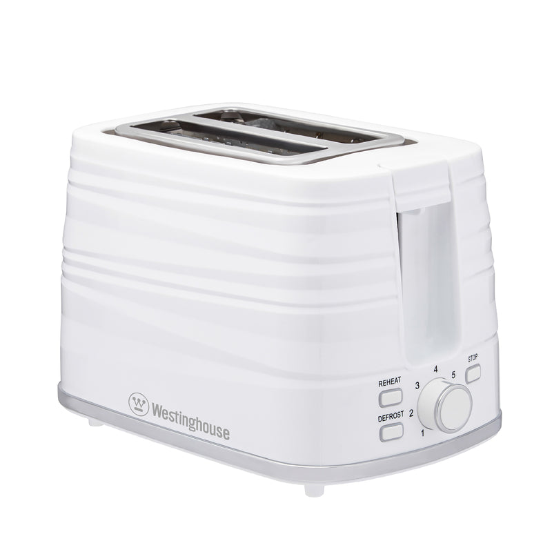 Westinghouse Toaster 2 Slice & Cordless 1.7L Kettle Electric Jug White Stripe