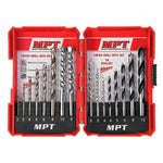 Electric Power Drill Kit MPT H/Duty Chuck V/Speed Forward & Reverse 16pc Bit Set
