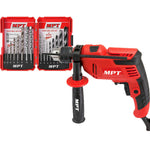 Electric Power Drill Kit 16pc Hammer Impact 13mm 550W MPT VSpeed Forward Reverse