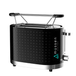 Mussen Toaster 2 Slice Black and Silver with Warming Rack