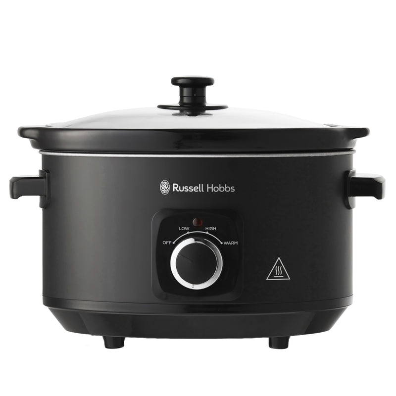 Russell Hobbs 4L Slow Cooker Black Adjustable Premium with Ceramic Washable Pot