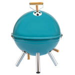 Outback Kettle BBQ Charcoal Grill Portable Barbecue in Blue with Stainless Vents
