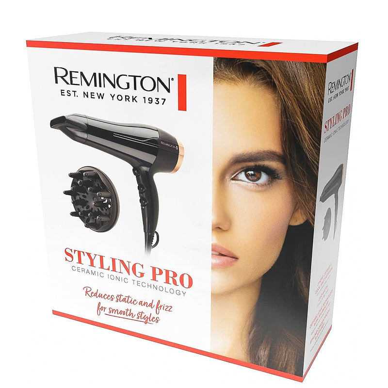 Remington Hair Dryer Styling PRO Black Rose Gold 2150W Electric Turbo