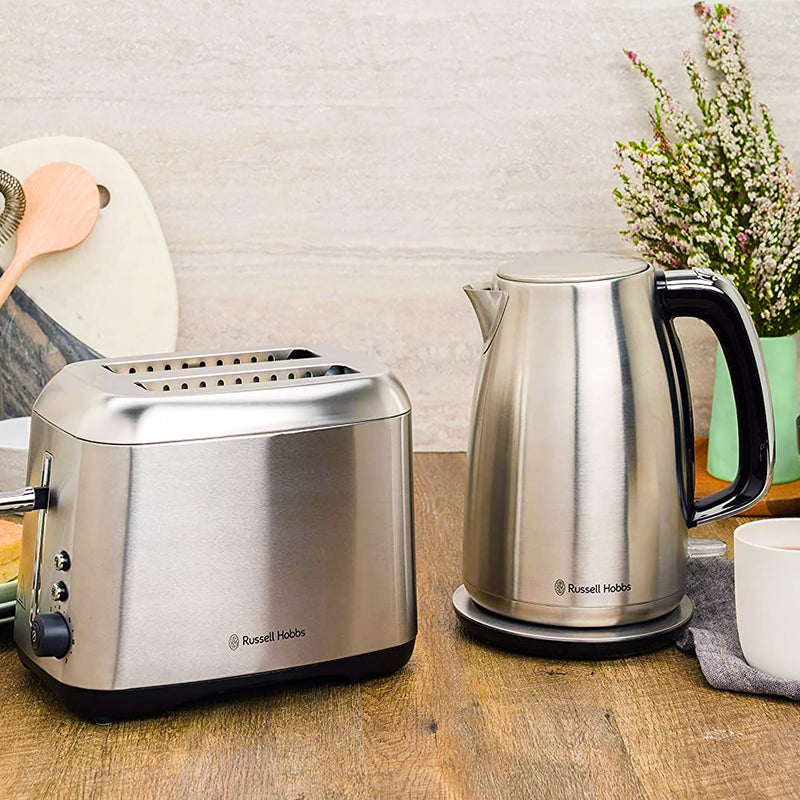 Russell Hobbs Stainless Steel 1.7L Kettle 2200W & 2 Slice Toaster Combo