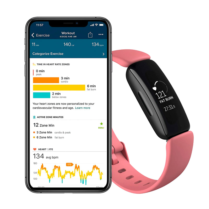 Fitbit Inspire 2 Watch Desert Rose HR Heart Sleep Step Smart Tracker