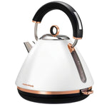 Morphy Richards White Rose Gold 1.5L Pyramid Kettle and 4 Slice Toaster